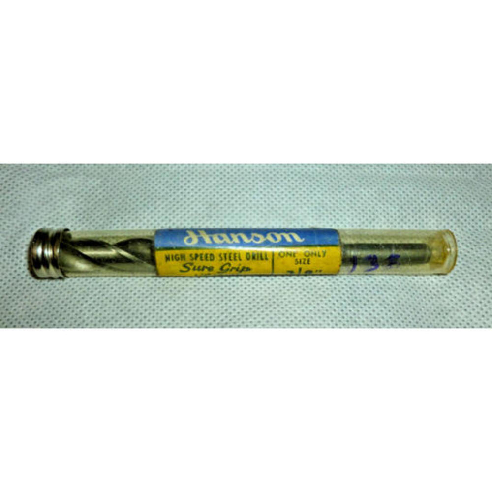 Hanson‎ High Speed Steel Drill Sure Grip 1/4" Shank  3/8" USA New Old Stock